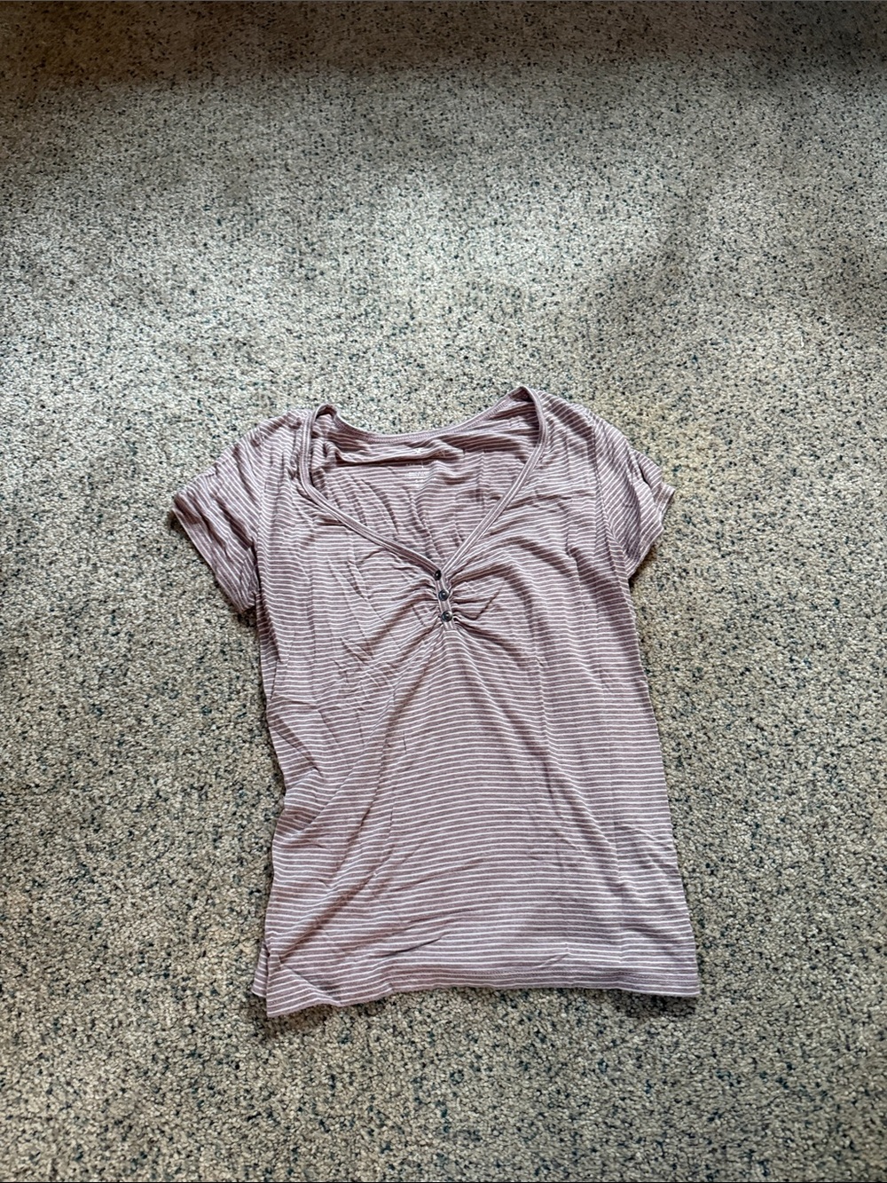 American Eagle Outfitters Mauve Stripe Soft & Sexy Short-Sleeve V-Neck Cami Top